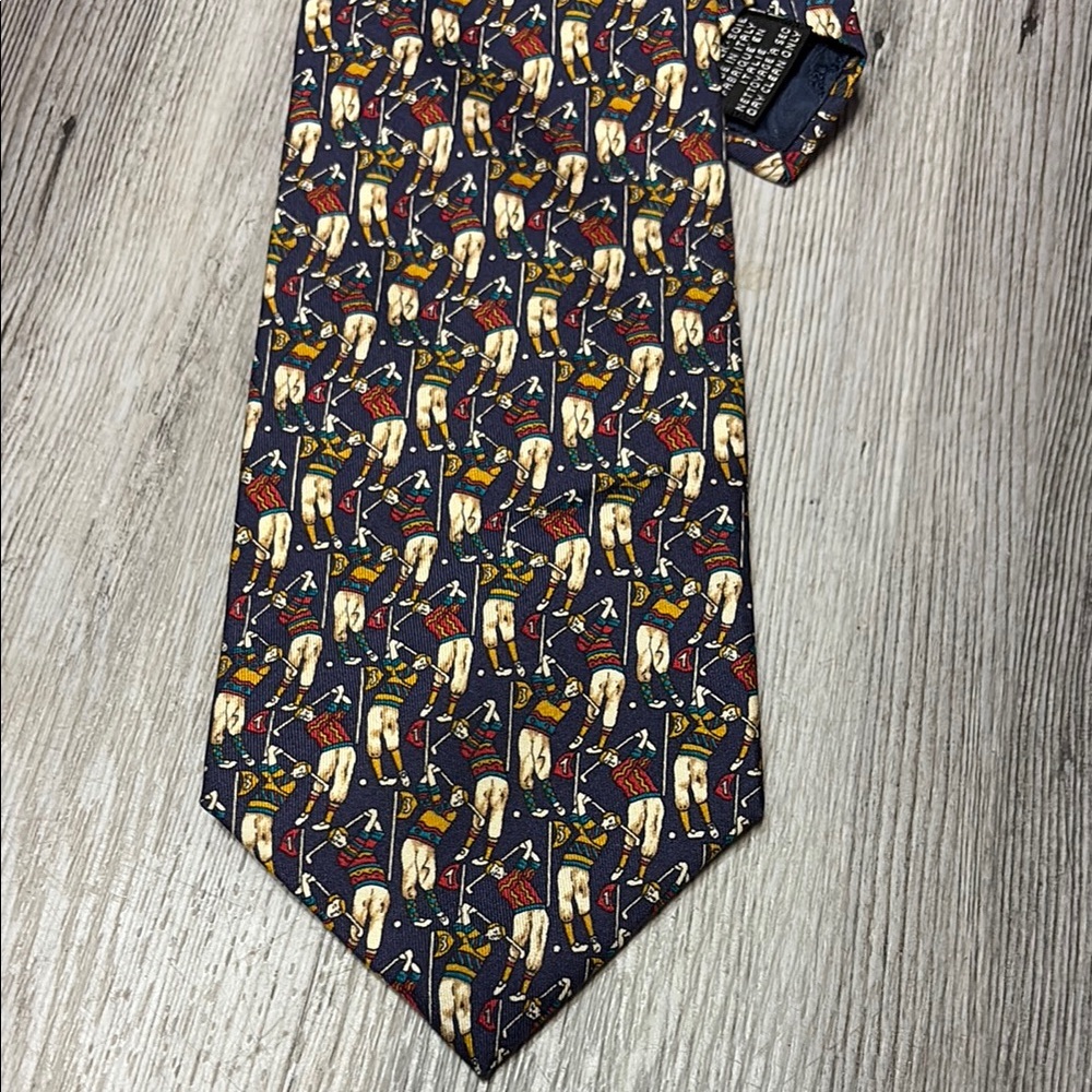 Beaufort Tie Rack Tie with Golfer Geometric Design